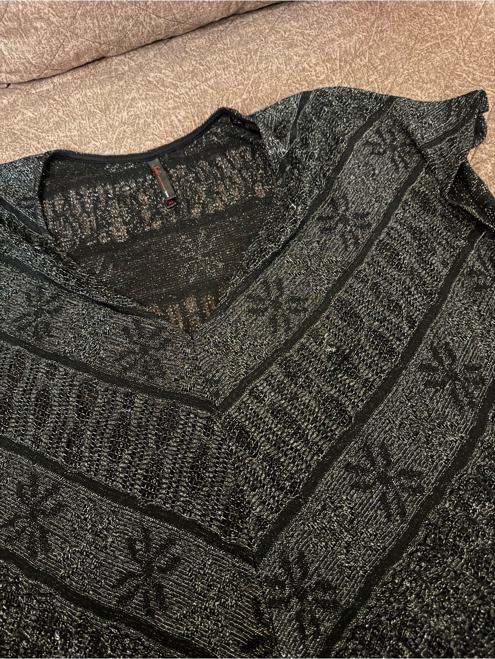 & Other Stories Black Sheer Knit Swim Coverup
